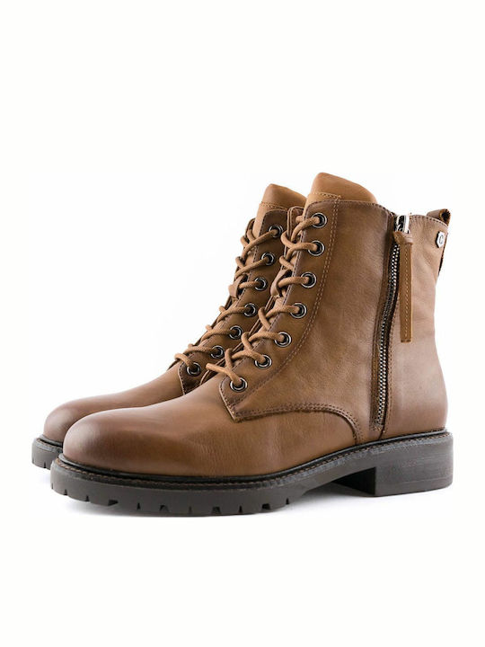 Leather Women's Ankle Boots Brown