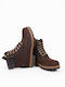 Leder Stiefeletten Damen Braun