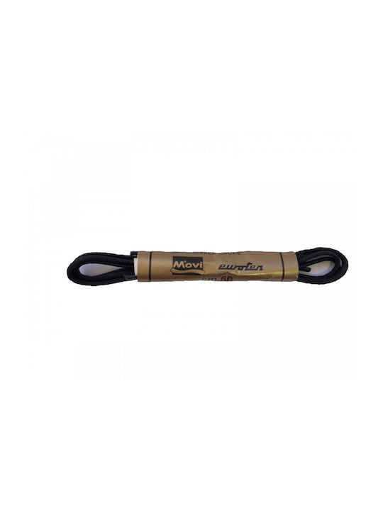 Movi Waxed Shoelaces Round Thin Black 60cm
