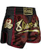 Muay Thai 8 Weapons Sak Yant Naga Black Red Boxing Shorts
