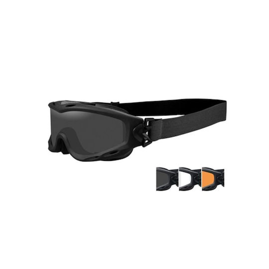 Wiley X Shooting Glasses Set of 3 Lenses with Anti-Glare & UV Protection Black