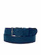 Wide Men's Belt Leather Blue