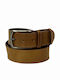 Wide Men's Belt Leather Tabac Brown