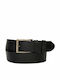 Wide Men's Belt Leather Black