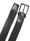 Elastic Men's Belt Leather Knitted Black