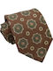 Wollkrawatte Braun Beige Grün Muster 8cm