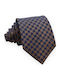 Seidene Braun Krawatte Navy Pied De Poule 8cm