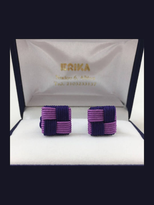 Μανικετόκουμπα Knot Τετράγωνα Shades Purple
