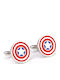 Cufflinks from Steel in Red Color