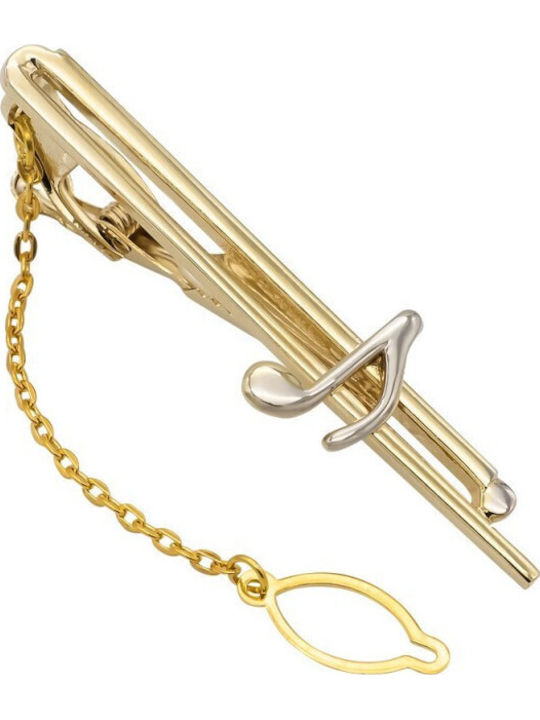 Silver Gold Tie Clip Nota 6.5cm