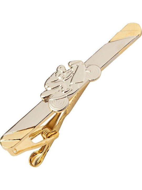 Silver Gold Tie Clip Motorcyclist 6cm