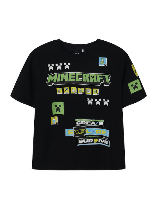 Tricou Pentru Copii Negru Minecraft