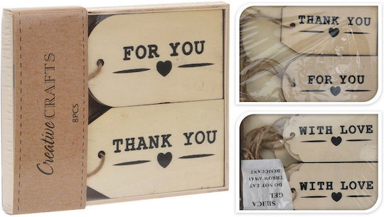 Holz Thank You Karte Set/8 13x10cm Natürliche Hochzeitsdekoration