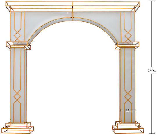 Βασιλική Αψίδα 280x280cm Μεταλλική Βασιλική Αψίδα 280cm Πλάτος 35cm