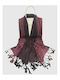 Brims and Trims Männlich Ριγέ Καρό Muster Κρόσσια 70cm X 180cm Damen Schal Burgundisch