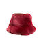 MARKOS LEATHER Furry Women's Bucket Hat Burgundy