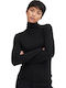 Women's Long Sleeve Sweater Turtleneck Black