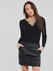 Damen Bluse Langärmelig Schwarz