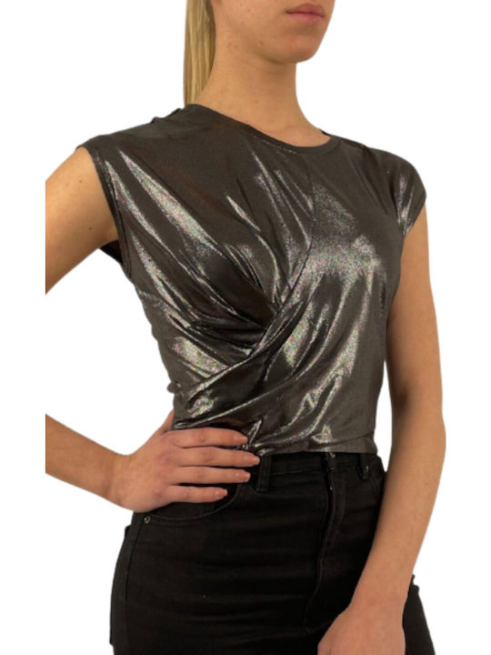 Damen Sommer Bluse Ärmellos Black
