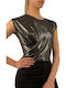 Damen Sommer Bluse Ärmellos Black