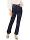 Damen Jeans Hosen Beinstil Ausgestellt in Marineblau Gebleicht
