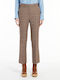 Lisetta Wool Twill Women's Fabric Trousers Relaxed Fit Checked Brown
