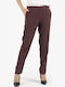 Women's Fabric Trousers Burgundy