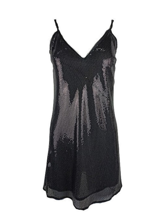 Iso Rochie de Seară Neagră cu Paiete