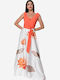 Summer Maxi Dress for Wedding / Baptism Satin Orange