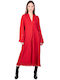 Midi Damenkleid Gestrickt Rote