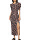 Summer Midi Dress with Slit Black