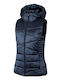 Kurz Damen Ärmellos Puffer Jacke für Winter Navy