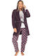 Fawn Winter Damen Pyjama-Set Beige