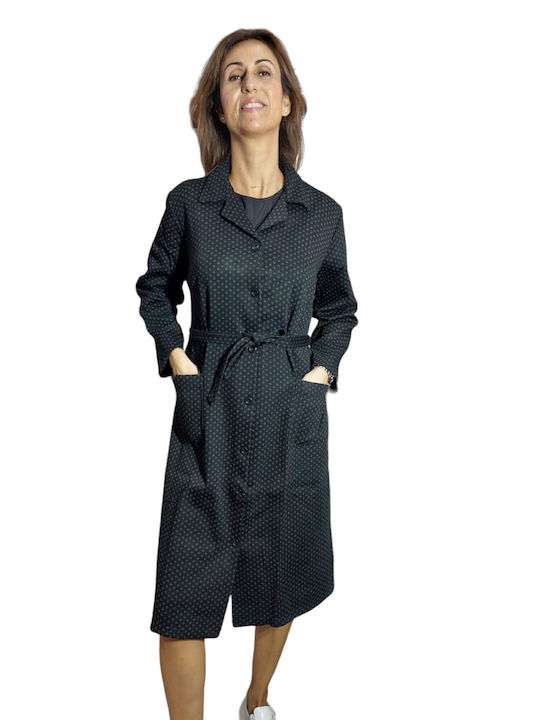 Rodonna Winter Women's Robe Black-grey