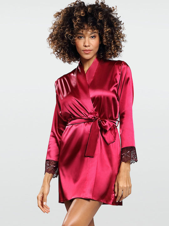 Dkaren Sommer Damen Robe Burgundisch
