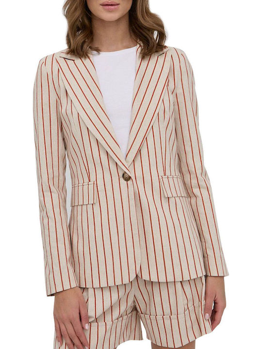 Silvian Heach Long Women's Blazer Sand Silvian Heach Long Women's Blazer Sand