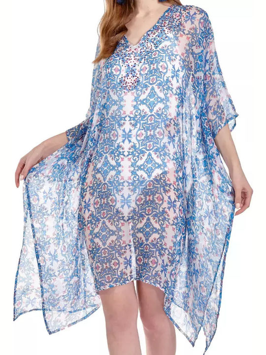 Platinum Fashion Women's Maxi Caftan Beachwear Blue