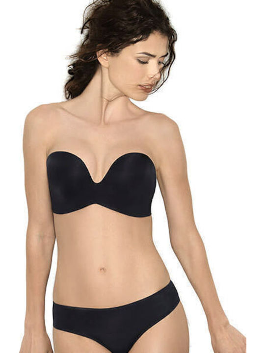 Lovable Strapless Balconette Μπεζ Σουτιέν Push Up με Μπανέλες