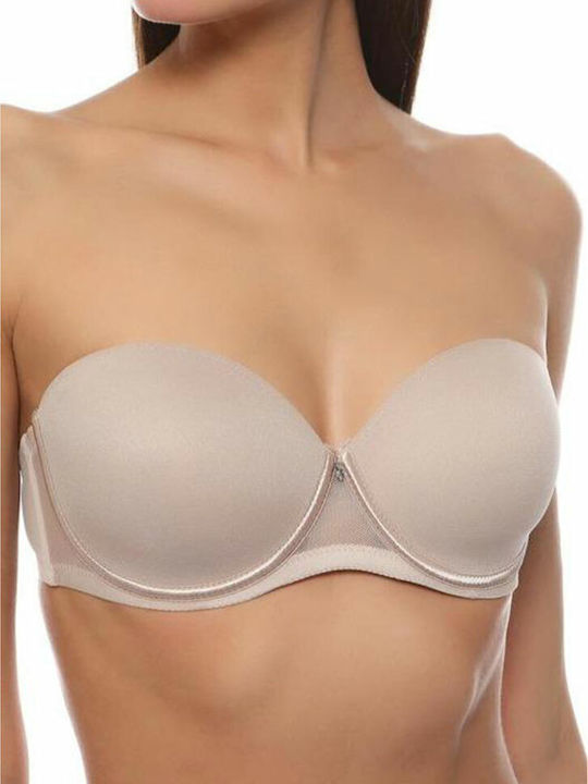 Strapless Bra with Light Padding Beige