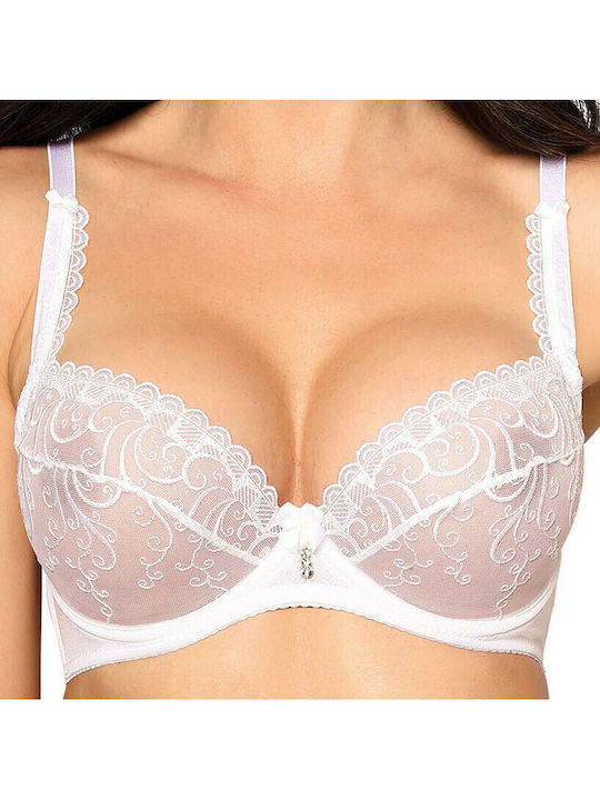 Roza White Sutien fără căptușeală cu Baloane