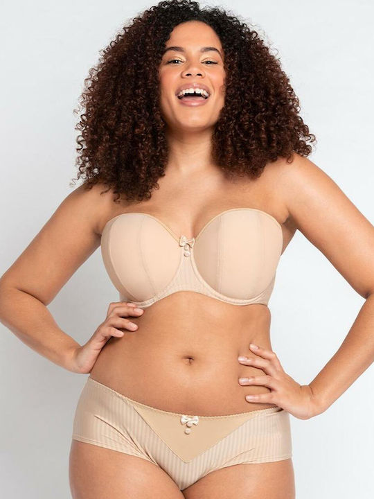 Curvy Kate Strapless Bra with Light Padding Underwire Beige
