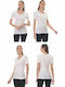 Baumwolle Damen T-Shirts Weiß MultiPack