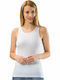 Ärmellos White Damen T-Shirt