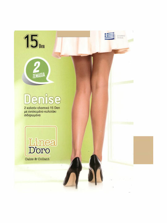 Linea D'oro Γυναικείο Καλσόν 15 Den Caramel -Ca...