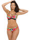 Set Bikini Push-Up Brasil Floral Rosa/Orange