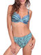 Bikini-Set Gestreift Sky Blue