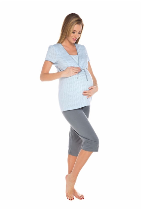 Italian Fashion Set pijamale de maternitate și alăptare Blue
