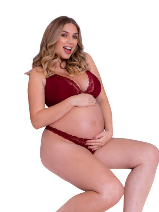 Curvy Kate Maternity & Nursing Bra with Clips Bordeaux with Black
