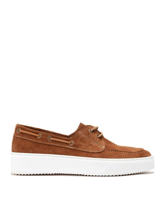 Men's Suede Boat Shoes Tabac Brown