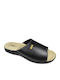 2072 Leder Herren Hausschuhe Schwarze Anatomische
